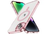 Custodia Magnetica Trasparente Per Iphone 14, Compatibile Con Magsafe, Custodia Protettiva Ibrida Antiurto Rosa