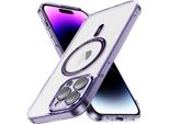 Custodia Magnetica Trasparente Per Iphone 14 Pro, Compatibile Con Magsafe, Custodia Protettiva Ibrida Antiurto Viola