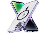 Custodia Magnetica Trasparente Per Iphone 14, Compatibile Con Magsafe, Custodia Protettiva Ibrida Antiurto Viola