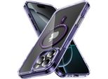 Custodia Magnetica Trasparente Per Iphone 16 Pro Max, Compatibile Con Magsafe, Custodia Protettiva Ibrida Antiurto Viola