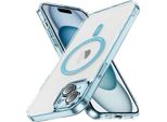 Custodia Magnetica Trasparente Per Iphone 15, Compatibile Con Magsafe, Custodia Protettiva Ibrida Antiurto Blu