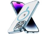 Custodia Magnetica Trasparente Per Iphone 14 Pro, Compatibile Con Magsafe, Custodia Protettiva Ibrida Antiurto Blu