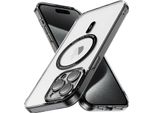 Custodia Magnetica Trasparente Per Iphone 15 Pro Max, Compatibile Con Magsafe, Custodia Protettiva Ibrida Antiurto Nera