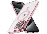 Custodia Magnetica Trasparente Per Iphone 15 Pro Max, Compatibile Con Magsafe, Custodia Protettiva Ibrida Antiurto Rosa