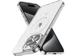 Custodia Magnetica Trasparente Per Iphone 15 Pro Max, Compatibile Con Magsafe, Custodia Protettiva Antiurto Ibrida Bianca