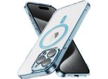Custodia Magnetica Trasparente Per Iphone 15 Pro Max, Compatibile Con Magsafe, Custodia Protettiva Ibrida Antiurto Blu