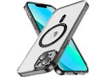 Custodia Magnetica Trasparente Per Iphone 13, Compatibile Con Magsafe, Custodia Protettiva Ibrida Antiurto Nera