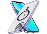 Custodia Magnetica Trasparente Per Iphone 13, Compatibile Con Magsafe, Custodia Protettiva Ibrida Antiurto Viola