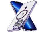 Custodia Magnetica Trasparente Per Iphone 12 Pro Max, Compatibile Con Magsafe, Custodia Protettiva Ibrida Antiurto Viola