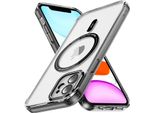 Custodia Magnetica Trasparente Per Iphone 12, Compatibile Con Magsafe, Custodia Protettiva Ibrida Antiurto Nero