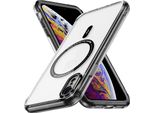 Custodia Magnetica Trasparente Per Iphone Xr, Compatibile Con Magsafe, Custodia Protettiva Ibrida Antiurto Nero