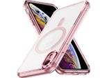 Custodia Magnetica Trasparente Per Iphone Xr, Compatibile Con Magsafe, Custodia Protettiva Ibrida Antiurto Rosa