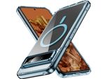 Custodia Magnetica Trasparente Per Google Pixel 8 Pro, Compatibile Con Magsafe, Custodia Protettiva Ibrida Antiurto Blu