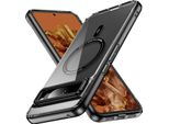 Custodia Magnetica Trasparente Per Google Pixel 8 Pro, Compatibile Con Magsafe, Custodia Protettiva Ibrida Antiurto Nero
