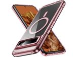 Custodia Magnetica Trasparente Per Google Pixel 8 Pro, Compatibile Con Magsafe, Custodia Protettiva Ibrida Antiurto Rosa