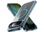 Custodia Magnetica Trasparente Per Google Pixel 9 / Pixel 9 Pro, Compatibile Con Magsafe, Custodia Protettiva Ibrida Antiurto Blu