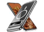 Custodia Magnetica Trasparente Per Google Pixel 8 Pro, Compatibile Con Magsafe, Custodia Protettiva Ibrida Antiurto Bianca