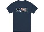 Capitan America - T-Shirt Da Uomo TV2524 (Xxl) (Blu Navy)