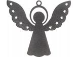 Ciondolo Angelo Di Natale Con Stelle Decorazione Natalizia In Argento