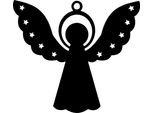 Ciondolo Angelo Di Natale Con Stelle Decorazioni Natalizie Nere