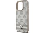 Dkny, Custodia Elegante Per Iphone 14 Pro Con Motivo A Scacchi E Strisce, Giallo-Grigio