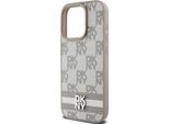 Dkny, Custodia Elegante Per Iphone 13 Pro Con Motivo A Scacchi E Strisce, Giallo-Grigio