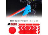 Kit Adesivo Di Protezione Telaio Bici Rhino Mtb, Rosso Fluo, 35 X 17,5 Cm