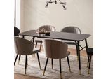 Finebuy Tavolo Da Sala Da Pranzo Tavolo Da Pranzo Nero In Look Marmo Tavolo Da Cucina Moderno Con Gambe In Metallo Tavolo Da Pranzo Tavolo Rettangolare Sala Da Pranzo