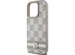 Dkny, Custodia Elegante Per Iphone 15 Pro Con Motivo A Scacchi E Strisce, Giallo-Grigio