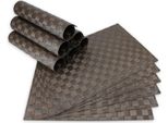 Tovagliette Modern Set Di 12 Marrone Come Tovagliette Da Tavola