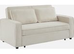 Sweeek - Divano Letto A 3 Posti Con Rivestimento Bouclé Bianco Crema - Crema