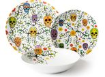 Set Di Stoviglie Excelsa 18 Pezzi In Porcellana Calavera Colorata