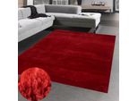 Tappeto Shaggy A Pelo Alto Lavabile Antiscivolo Rosso Dimensioni - 240 X 340 Cm