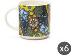Excelsa Set Di 6 Tazze Da Espresso Acapulco Porcelain 10 Cl Multicolore