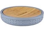 Seifenschale Kleine Wolke "Dash", Blau (Iceblau), B:11,9Cm H:2,5Cm T:11,9Cm, Bambus, Polyresin, Seifenhalter