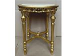 Casa Padrino Tavolino Barocco Oro/Grigio Ø 60 X H. 72 Cm - Mobili Barocchi