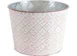 Vaso Per Piante Rotondo, In Rosso Ø 16X14,5 Cm, Fioriera In Metallo