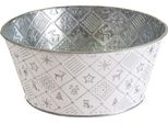 Vaso Rotondo Per Piante, In Argento Ø 20X9 Cm, Fioriera In Metallo