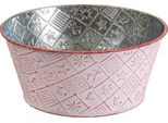 Vaso Per Piante Rotondo, Rosso Ø 20X9 Cm, Fioriera In Metallo