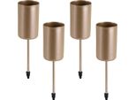 Set Di 4 Portacandele A Bastoncino Dorati In Metallo 2,3 Cm