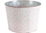 Vaso Rotondo Per Piante, In Rosso Ø 25X19 Cm, Fioriera In Metallo