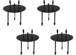 Set Di 4 Candele A Colonna Nere Portacandele In Metallo