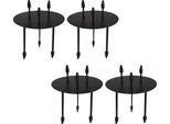 Set Di 4 Candele A Colonna Nere Portacandele In Metallo