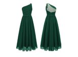 Abito Elegante Da Principessa Monospalla - Abito Lungo Festivo Per Bambine Taglia 140 Cm Abito Da Sposa Battesimo Festa Di Compleanno