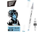 Marcatore Ad Alcool Chrommax Bifacciale In Blu Baby - Ideale Per Progetti Creativi E Disegni!