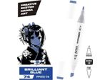 Set Di Pennarelli Chrommax Ultra Marine 73 - Pennarelli Ad Alcool Bifacciali Per Creazioni Artistiche E Disegni Espressivi! Perfetto Per Artisti E Appassionati D'arte!