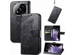 Per Xiaomi Redmi Note 14 Pro 5G Custodia A Portafoglio In Pelle Finta Custodia Per Cellulare Custodia Con Design A Farfalla Custodie Nero