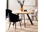 Finebuy Tavolo Da Pranzo Rotondo 120Cm In Legno Massiccio Di Mango - Gambe Del Tavolo Da Pranzo Massiccio Nero - Tavolo In Vero Legno Per Sala Da Pranzo - Tavolo In Legno Dal Design Industriale