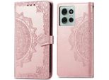 Motorola Moto G75 Sleeve - Imoshion Pelle Finta - Imoshion Flip Cover - Finitura Oro Rosa