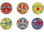 Set Di 6 Sottobicchieri Excelsa Fiori Messicani In Ceramica 10,5 Cm Colorato